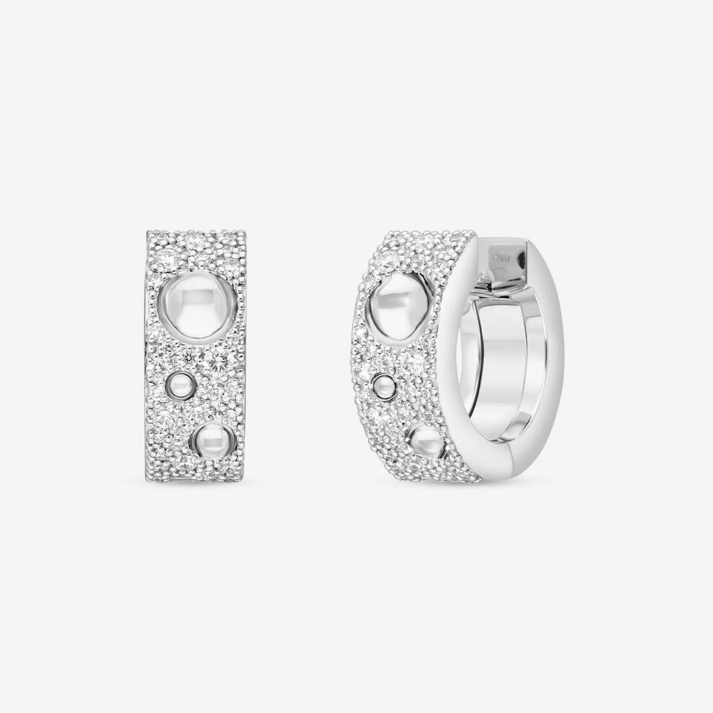Roberto Coin Roberto Coin Pois Moi Luna 18K White Gold Diamond Hoop Earrings 8882509AWERX-copy
