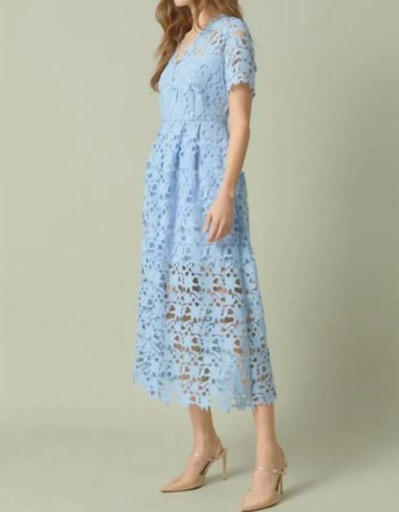 Endless Rose Endless Rose - All Over Lace Short Sleeve Midi Dress