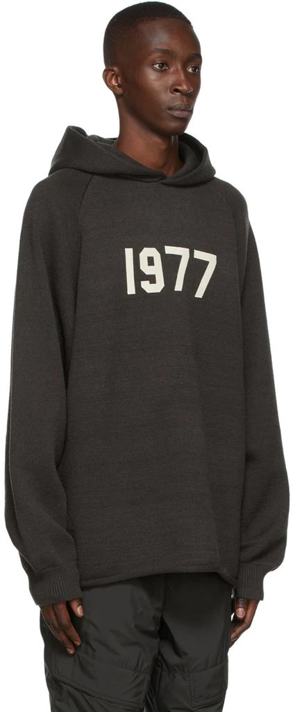 Essentials Black Knit '1977' Hoodie 2