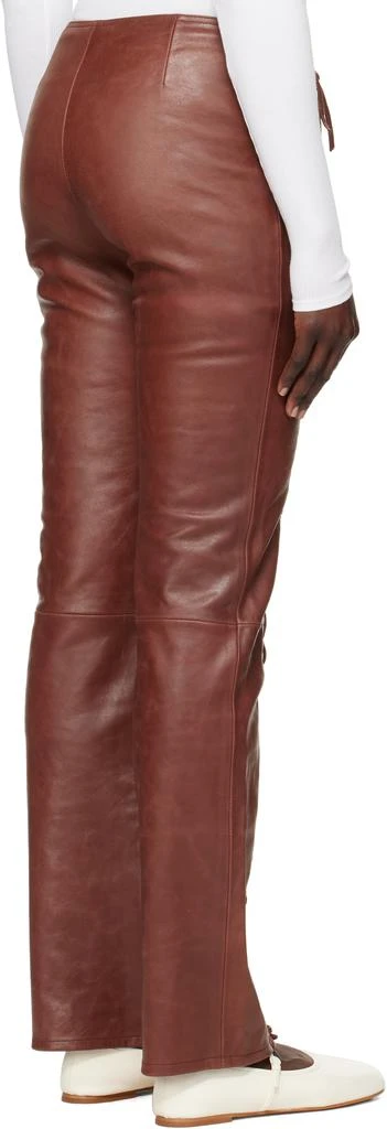 Saks Potts Burgundy Christina Leather Pants 3