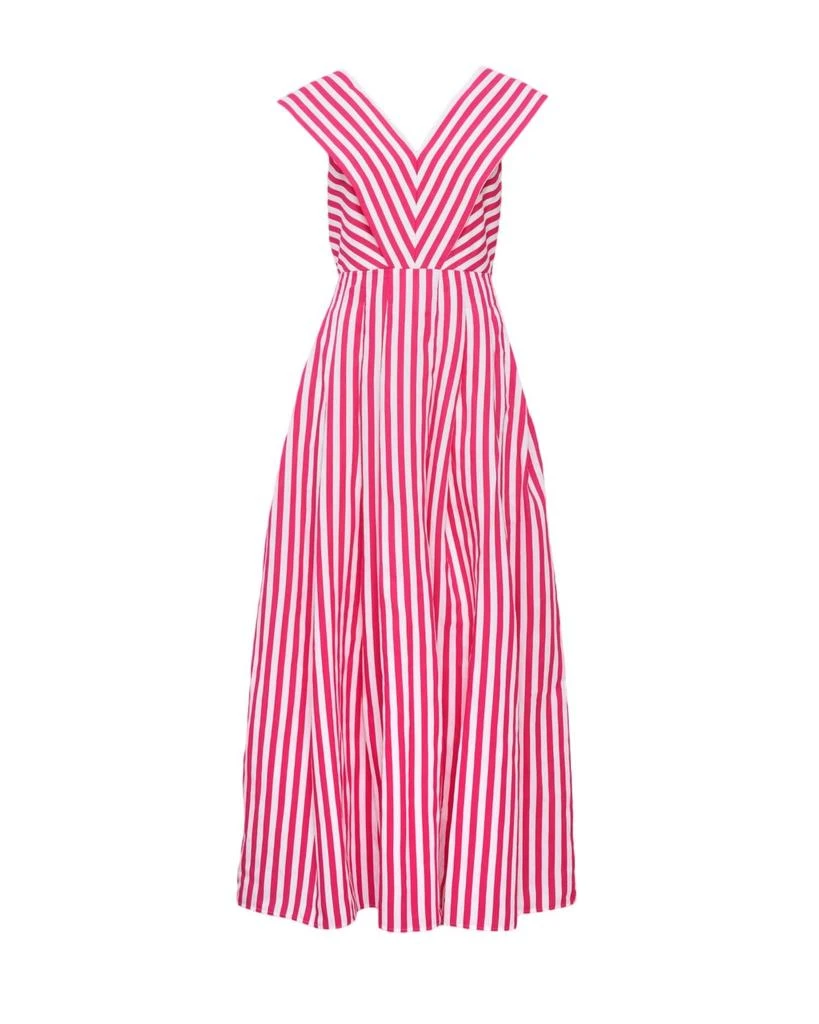 Loretta Caponi Women's Graziella Long Dress In Fuchsia Stripes 1