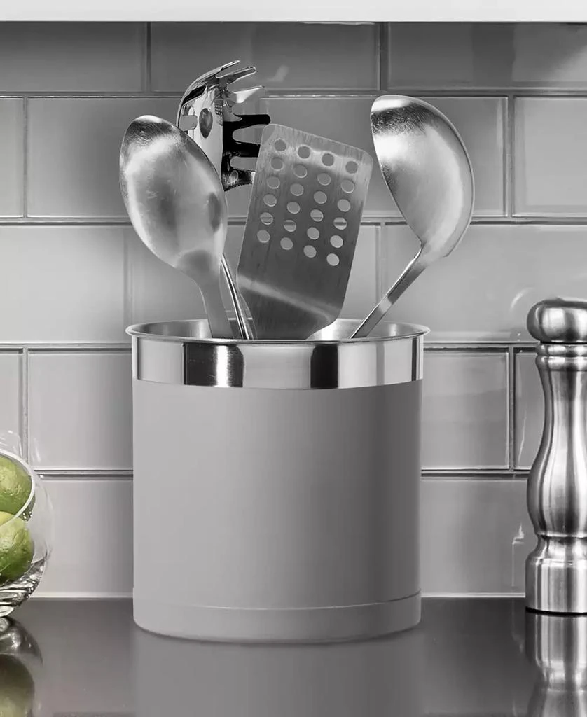 Oggi 7" Jumbo Stainless Steel Utensil Holder 4
