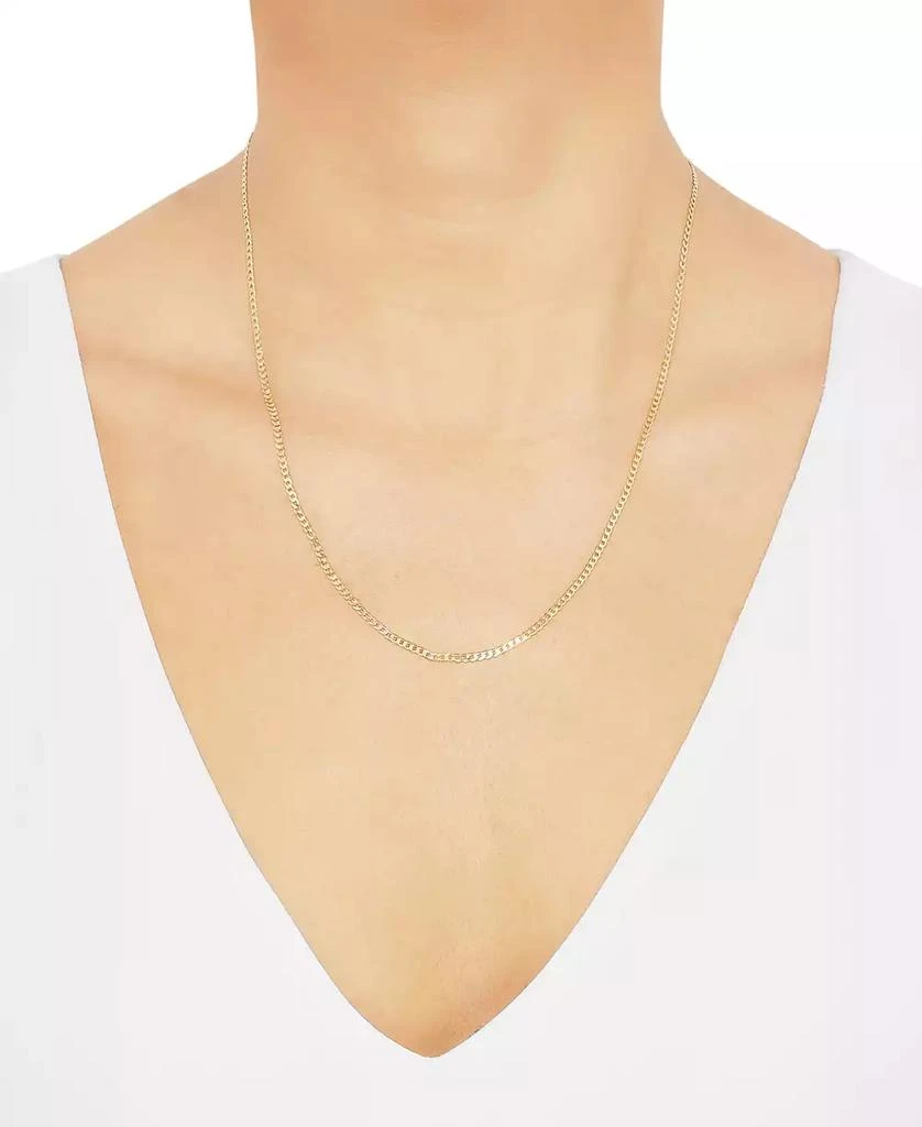 Italian Gold Polished 20" Curb Chain in Solid 10K Yellow Gold 2