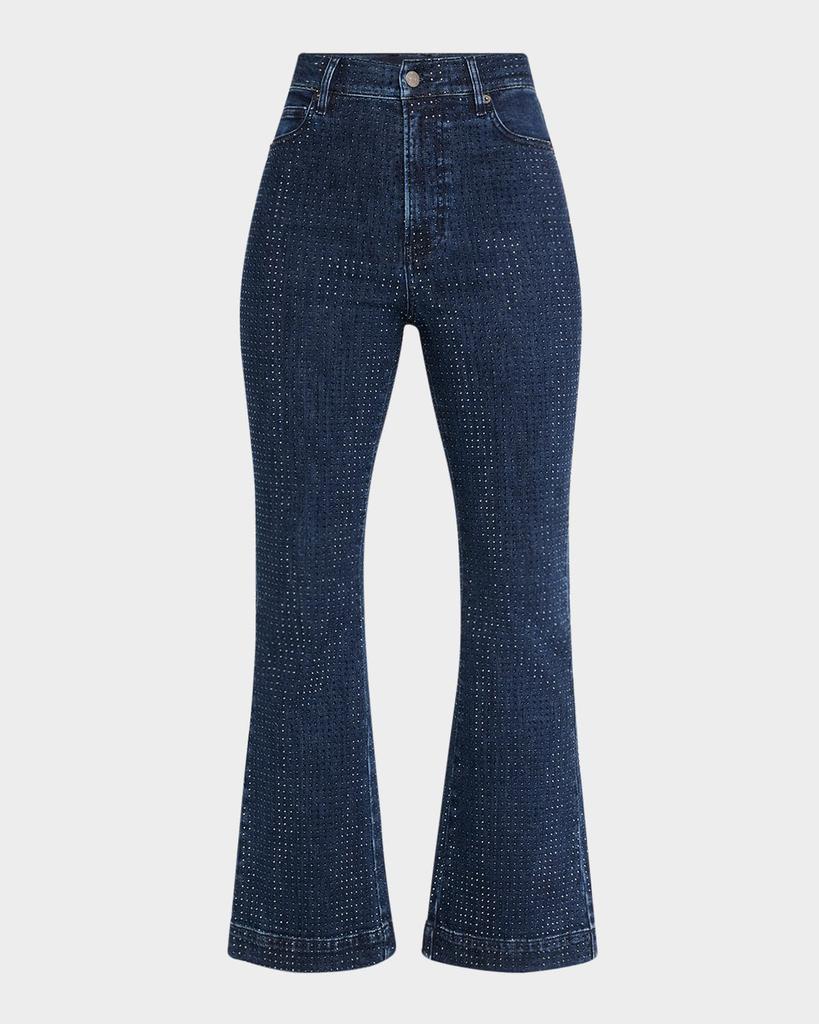 VERONICA BEARD Carson High-Rise Ankle Flare Rhinestone Jeans