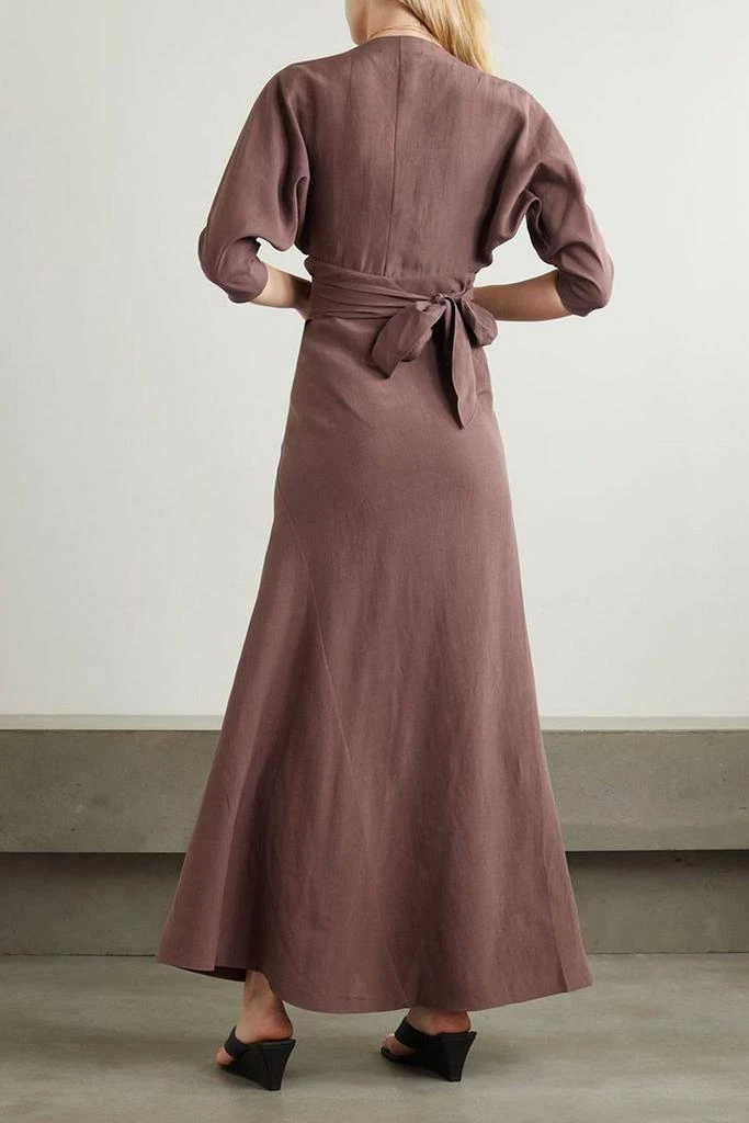 CORTANA Tanami linen and silk-blend maxi wrap dress 3