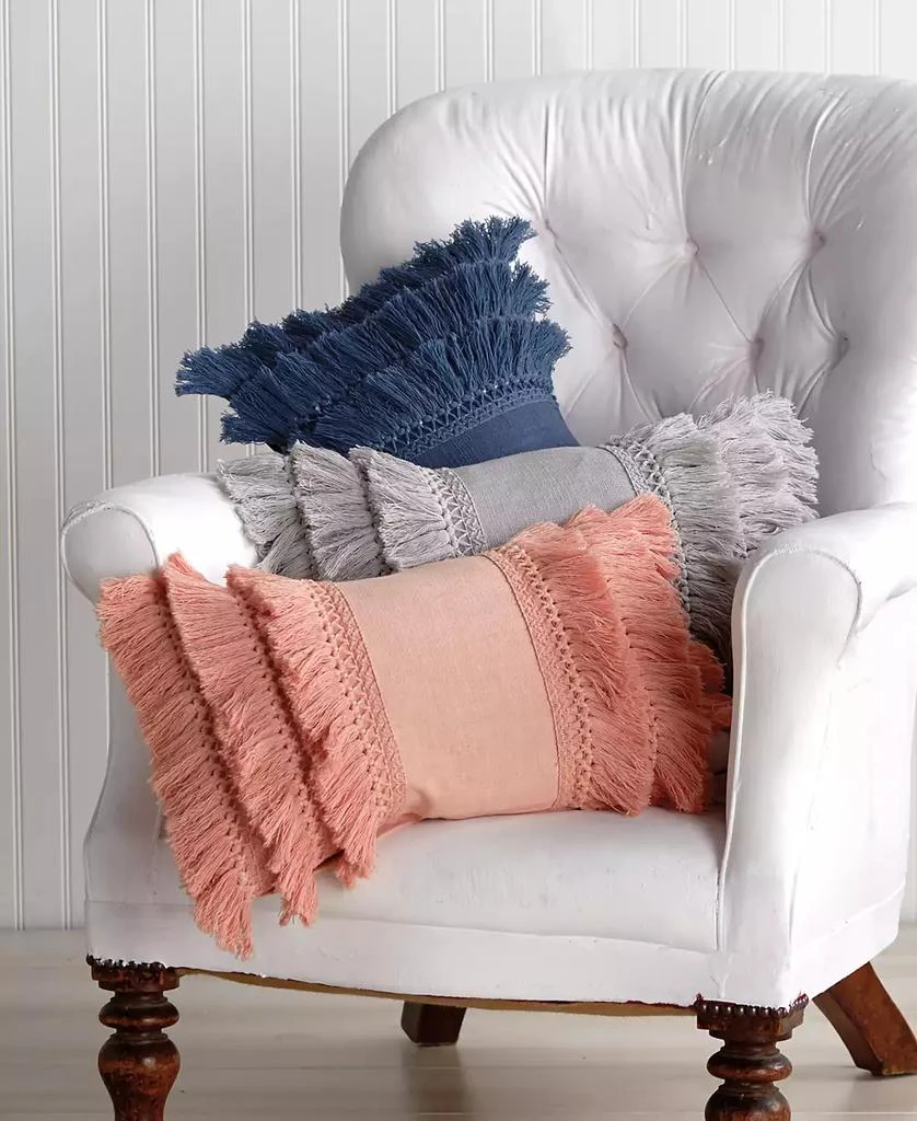 Peri Home Fringe Decorative Pillow, 12" x 18" 2