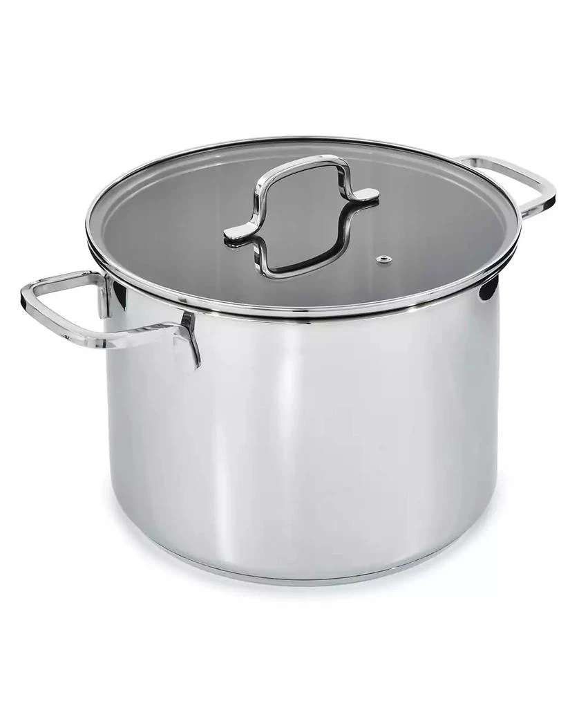 BergHOFF DiNA Helix Recycled 18/10 Stainless Steel 10.25" Stockpot 10.6qt., Glass Lid