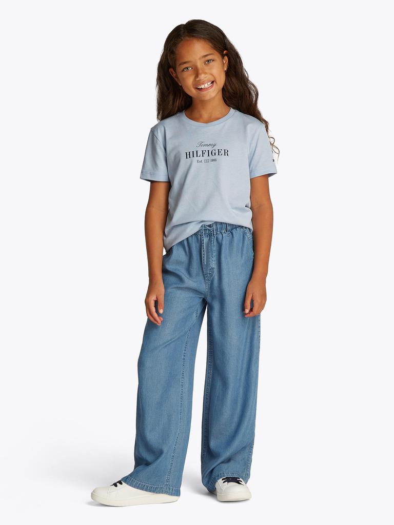 Tommy Hilfiger Tommy Hilfiger Girls Script Logo T-Shirt in Blue