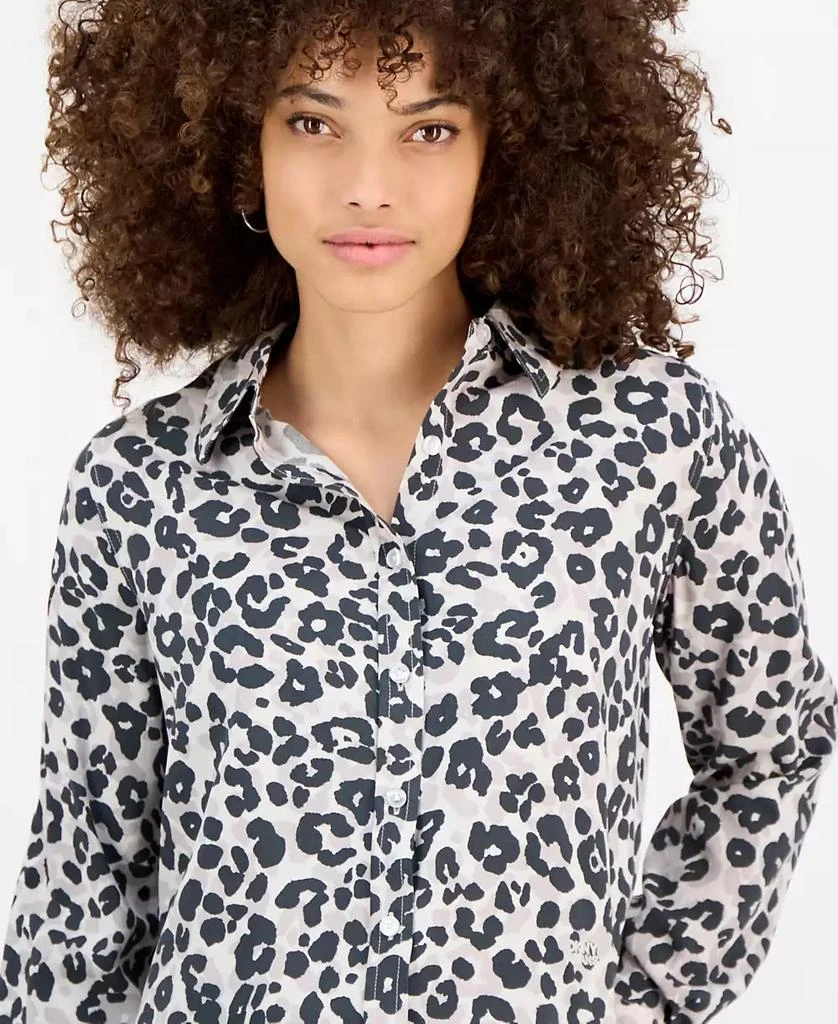 DKNY Women's Printed Roll-Tab Shirt 3