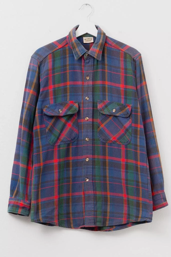 Urban Outfitters Vintage 1990s Distressed Blue Green Red Plaid Cotton  Flannel Work Shirt - Shirts - Compare Prices from 5+ Stores - Free Shipping  - BeyondStyle