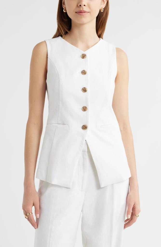 Open Edit Linen Blend Vest 1
