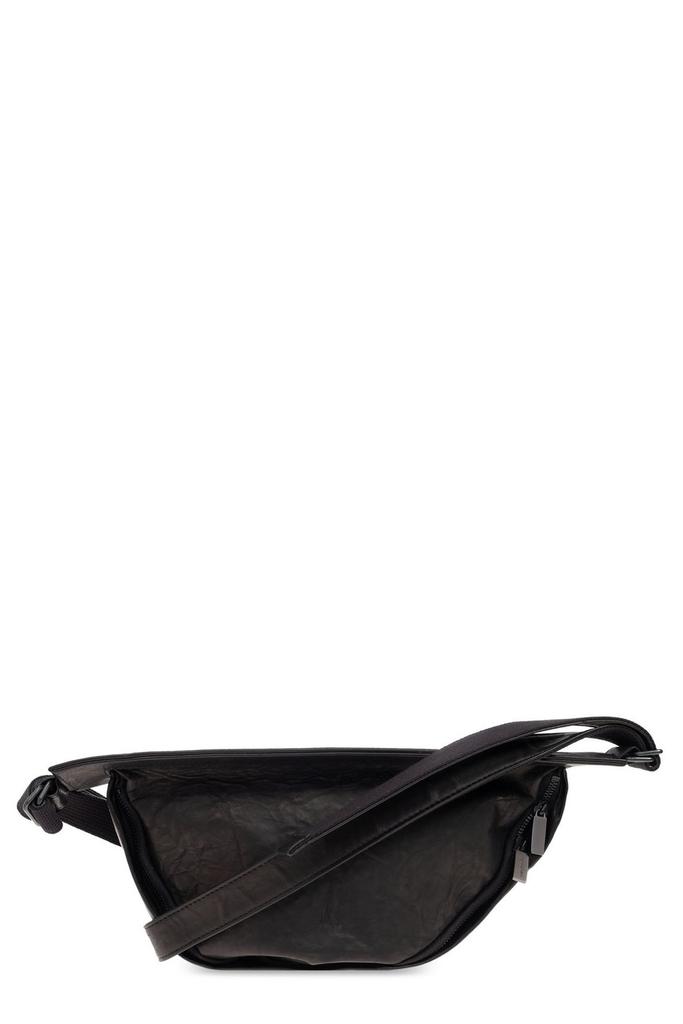 YOHJI YAMAMOTO Black Wool Gabardine Nylon Tape Tuck Bag