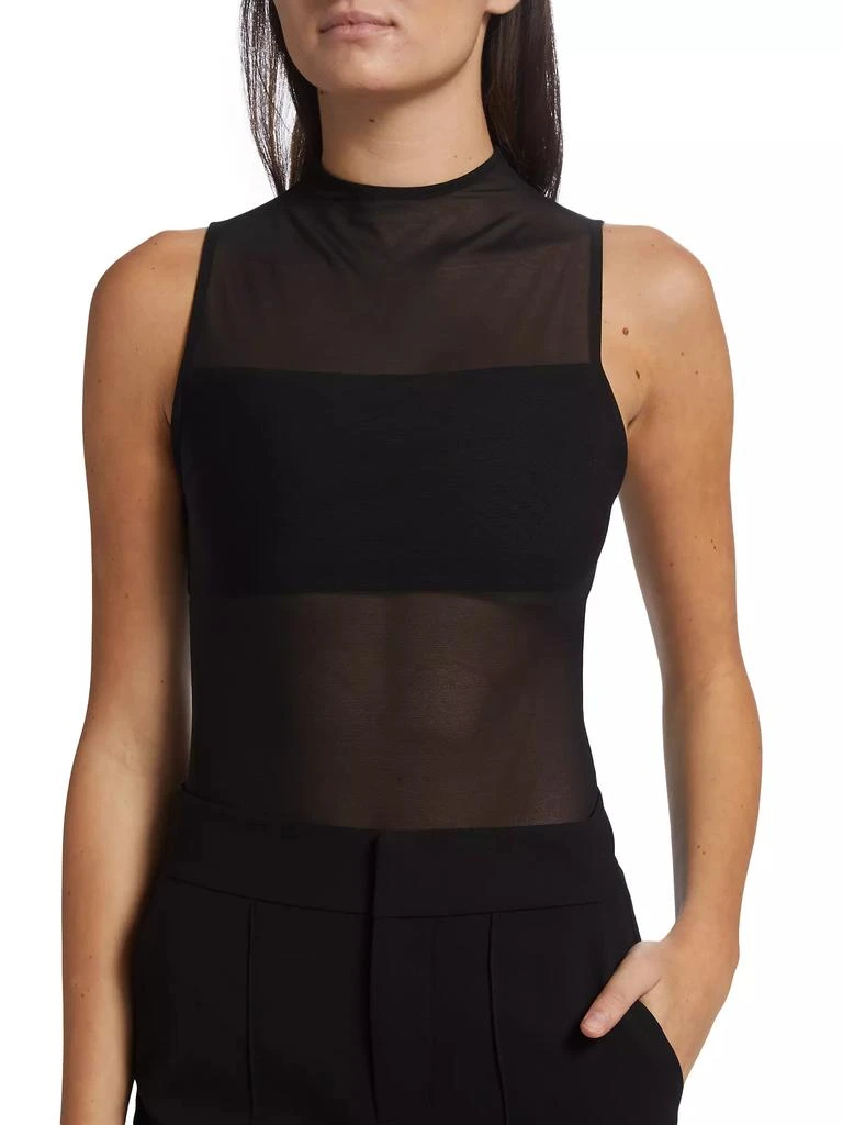 Alice + Olivia Nichol Mesh Mock Turtleneck Bodysuit 7