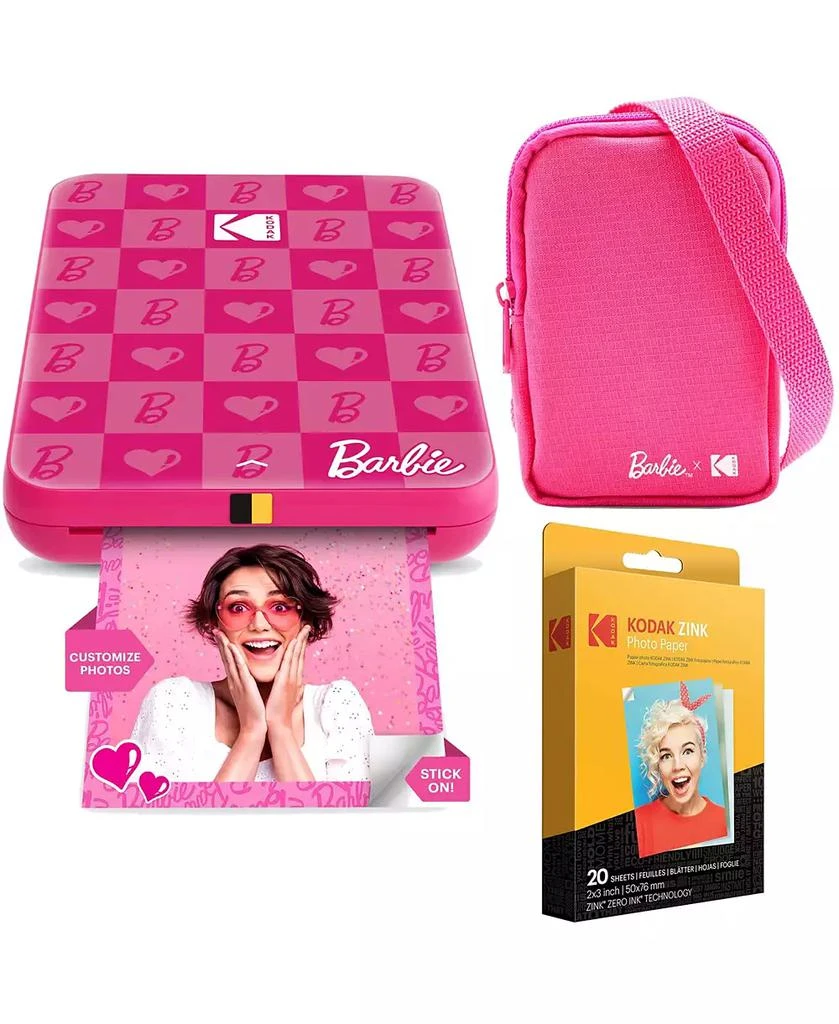 Kodak x Barbie Step Slim Instant Photo Printer, 2x3" Portable Printer Iconic Style - Bundle