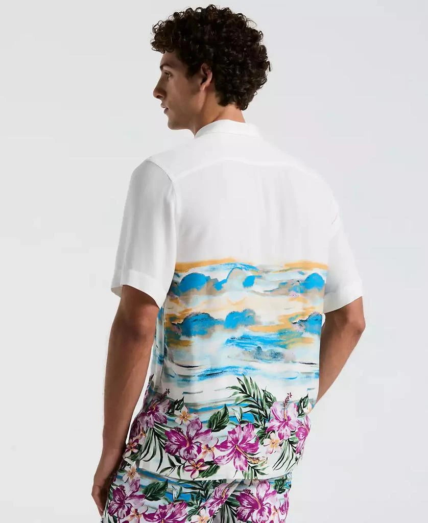 Original Penguin Men's Slim-fit Hibiscus Scene Print Short-Sleeve Button-Down Shirt 2