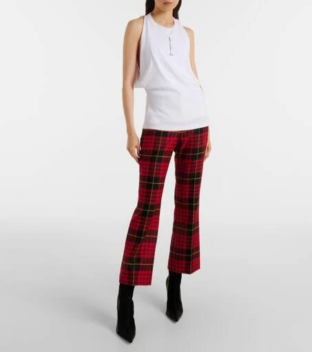 Alexander McQueen Tartan wool flared pants 2