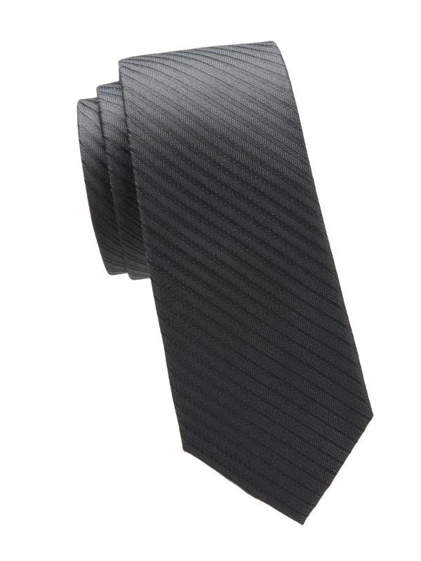 Saks Fifth Avenue Striped 100% Silk Tie 1
