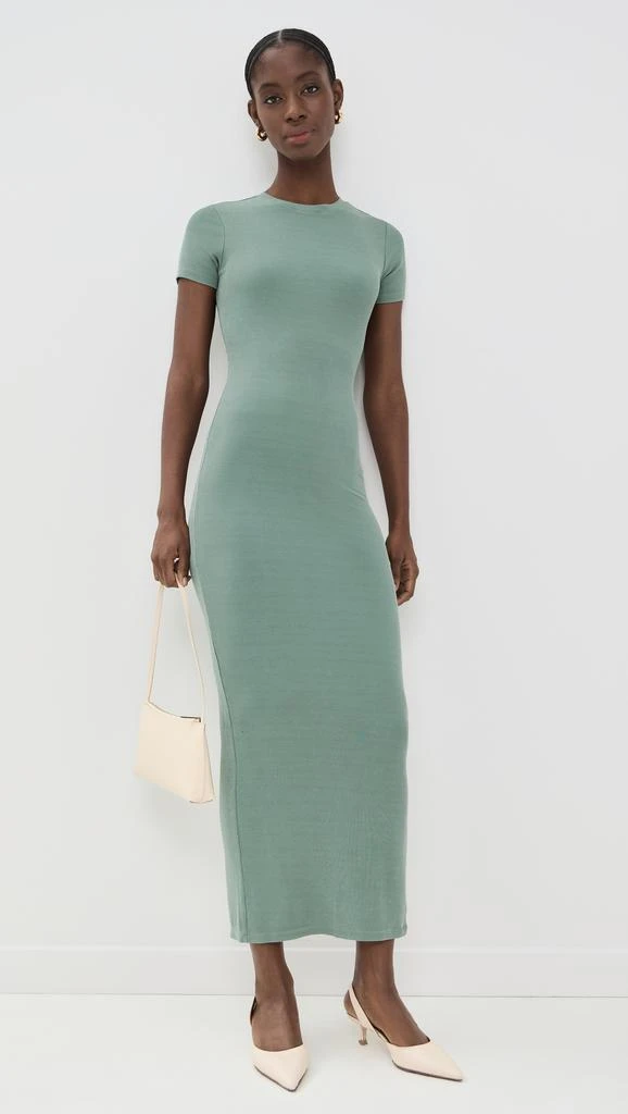 Good American Ribbed Tee Maxi Dress With Slit 4