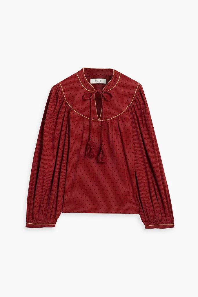 Joie Keena striped fil coupé cotton-jacquard blouse 1