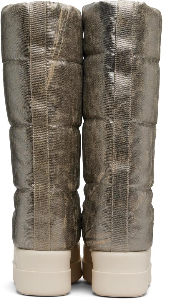 Rick Owens Silver Concordians Mega Bumper Knee High Lunar Boots 2