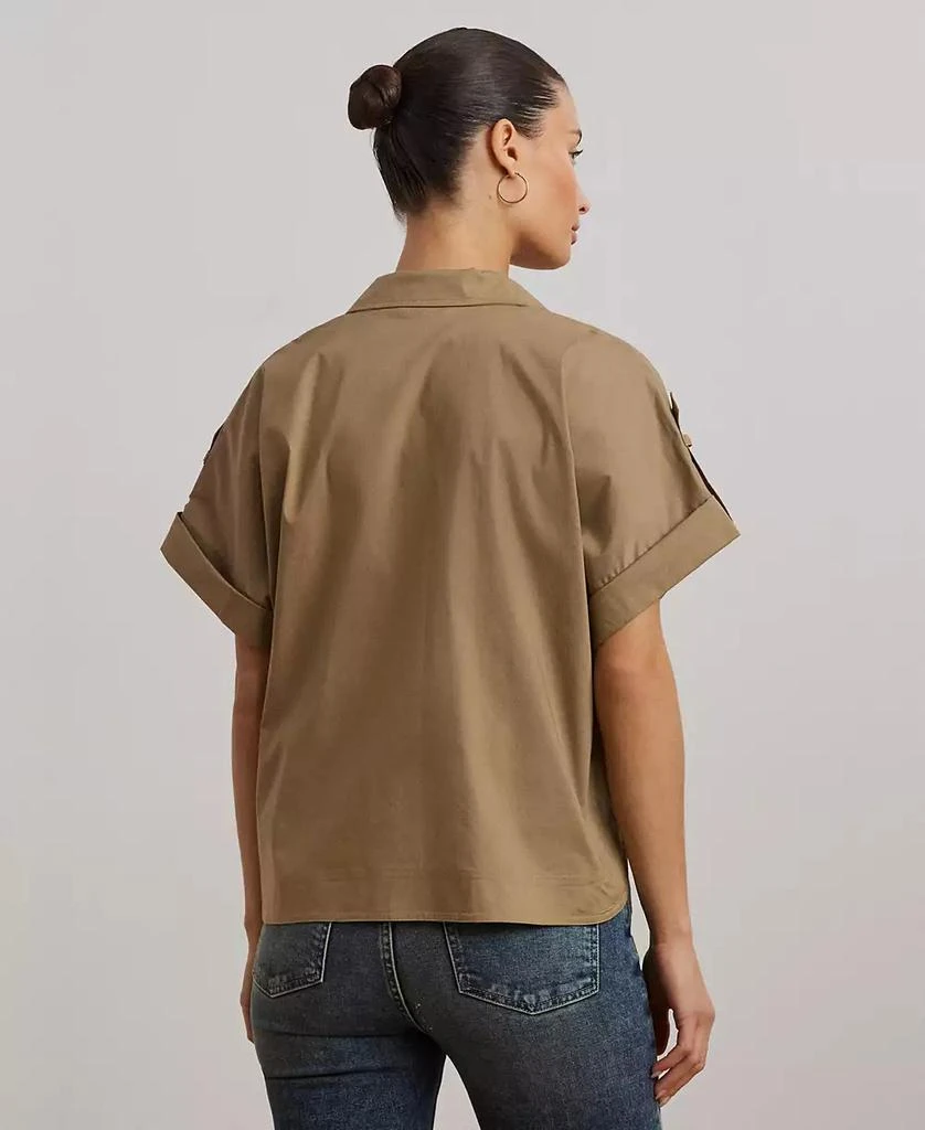 Ralph Lauren Women's Cotton-Blend Short-Sleeve Camp Shirt 2