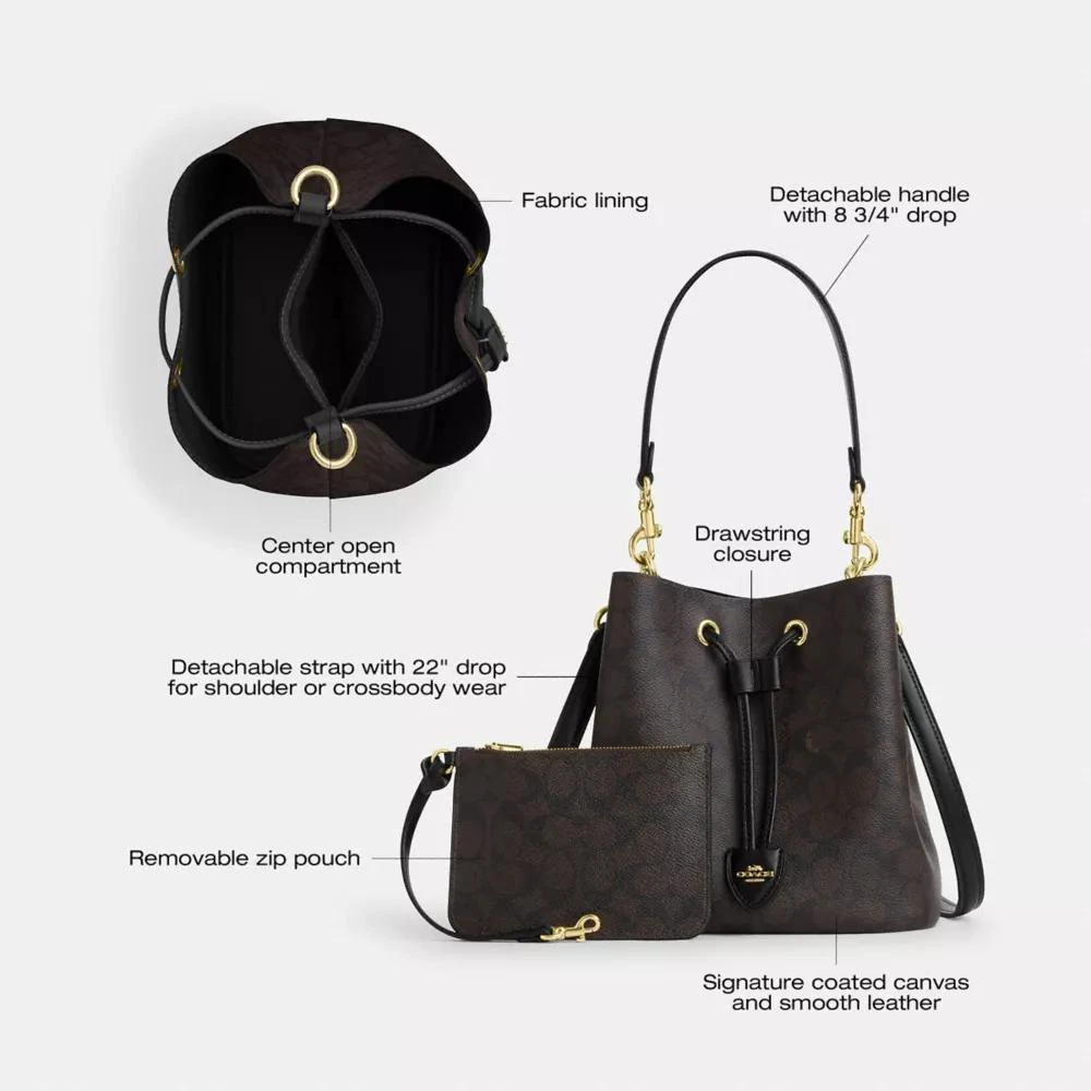 Coach Rowan Bucket Bag In Signature Canvas 9