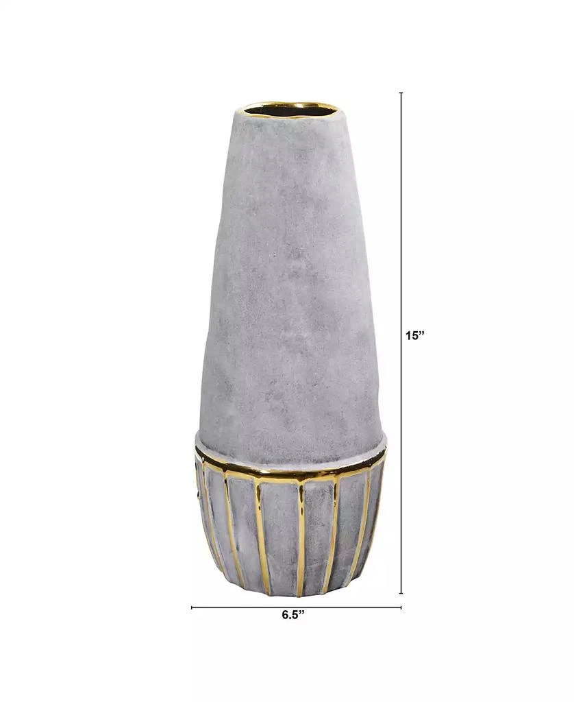 NEARLY NATURAL 15" Regal Stone Decorative Vase with Gold-Tone Accents 2