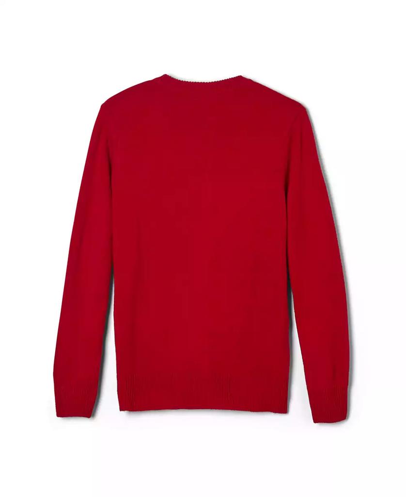 French Toast Big Girls Anti-Pill Crew Neck Cardigan Sweater