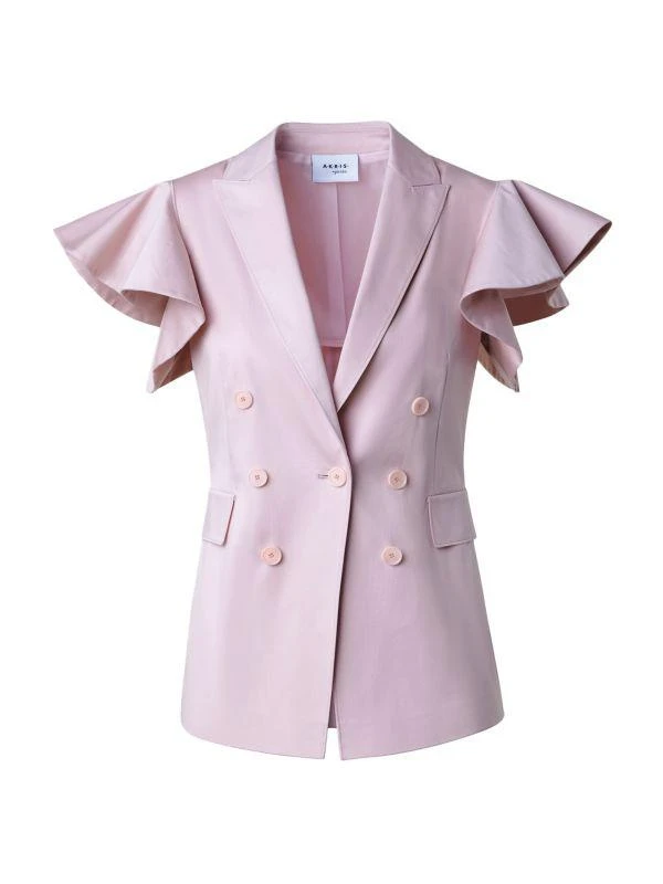 Akris Double-Breasted Flutter Sleeve Blazer 5