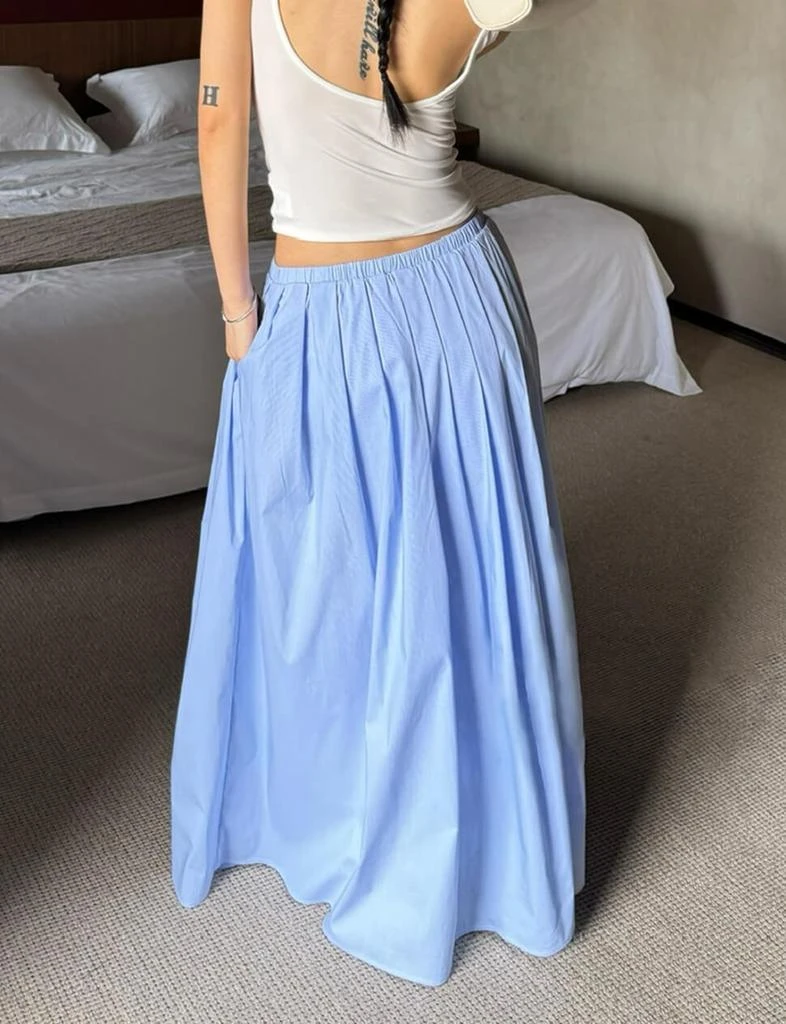 Pixie Market Blue Pin-Stripe Full Skirt -PREORDER 5