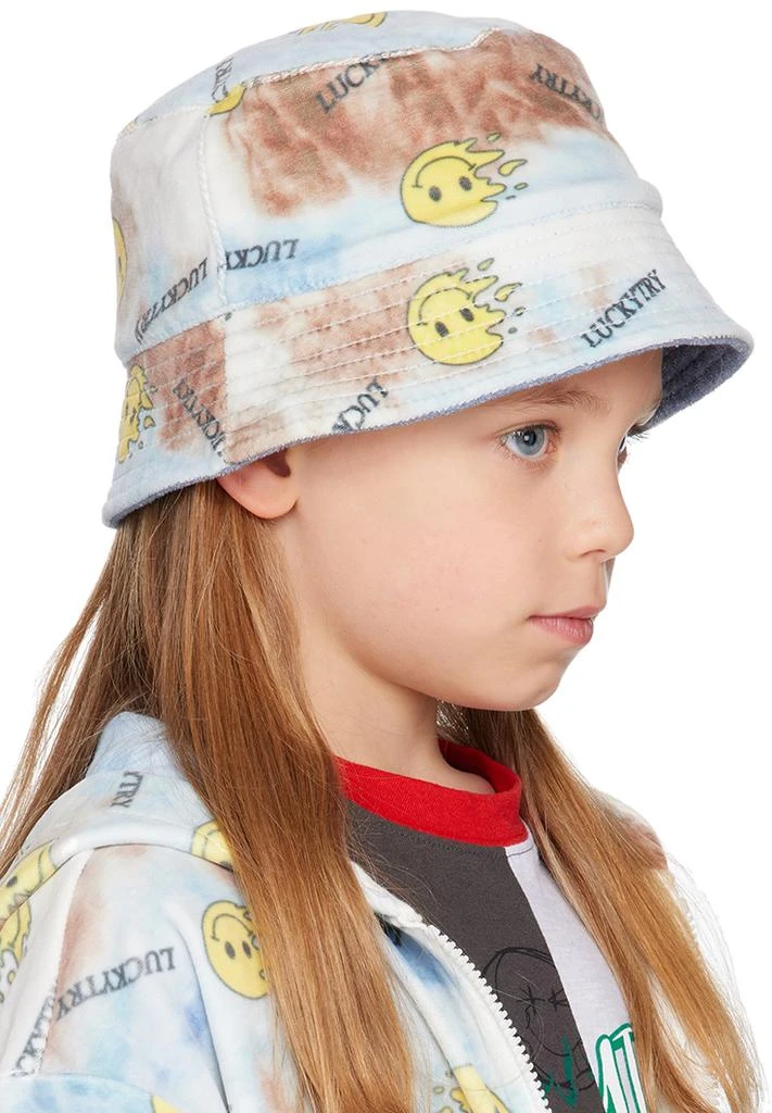 Luckytry Kids Blue Reversible Smiley Beloa Reversible Bucket Hat 2