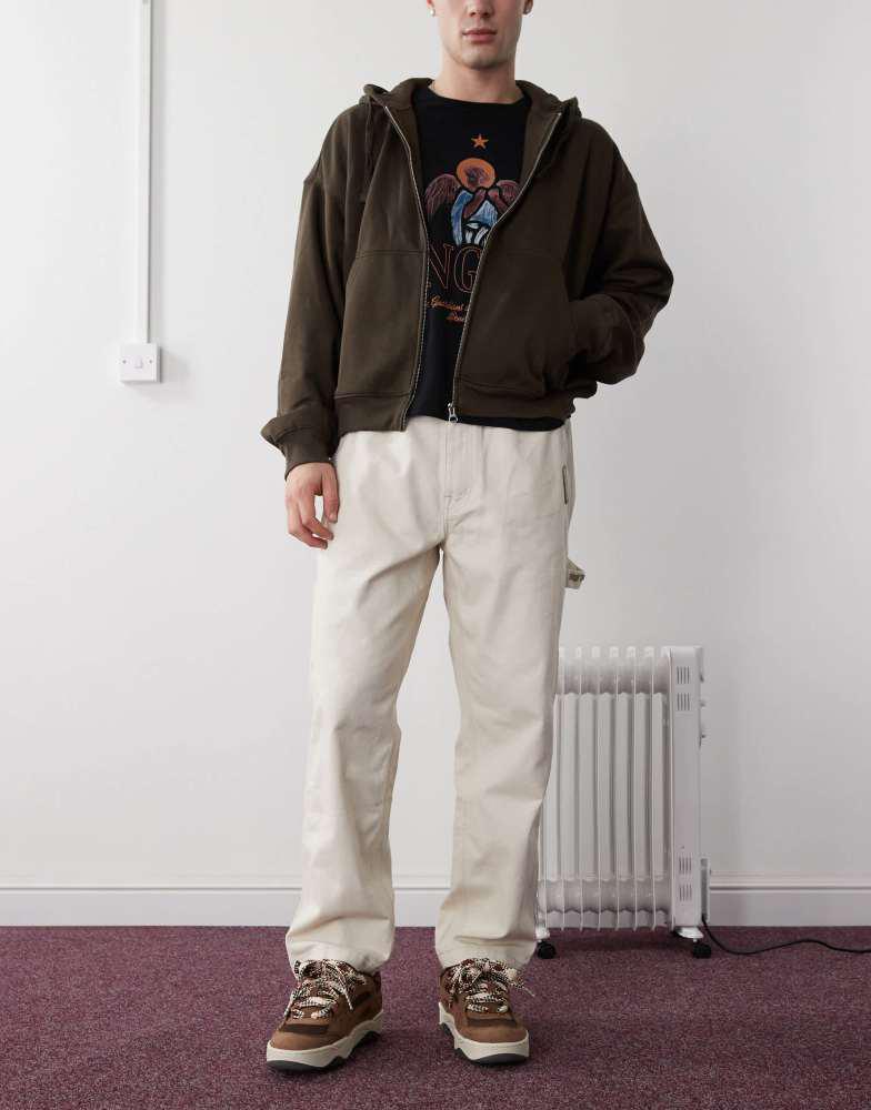 AAPE Aape by A Bathing Ape loose fit worker jeans in off white