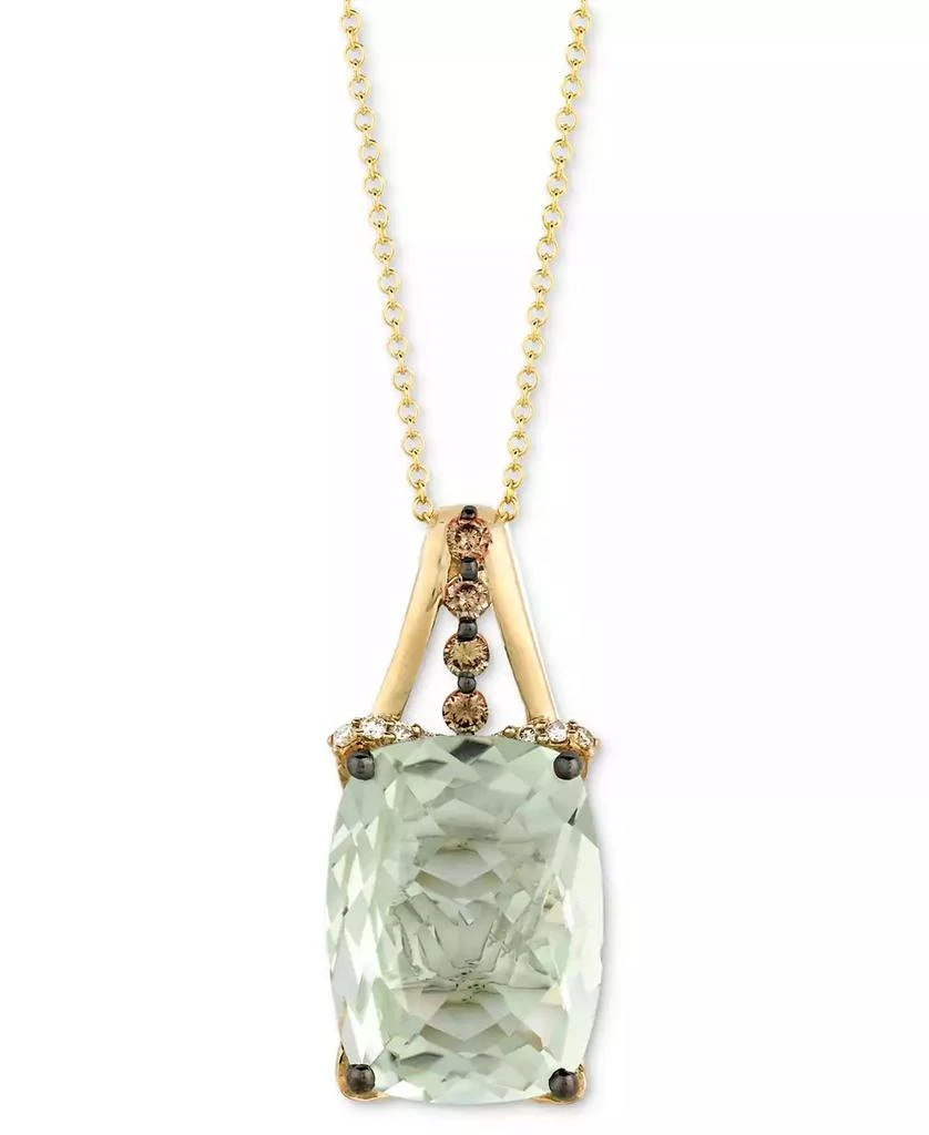 Le Vian Mint Julep Quartz (9-3/4 ct. t.w.) 
Diamond (1/3 c.t t.w.) 18" Pendant Necklace in 14k Gold 1