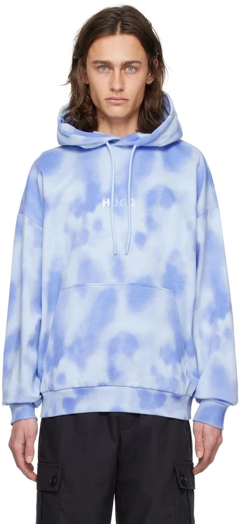 Hugo Boss Blue Printed Hoodie 1