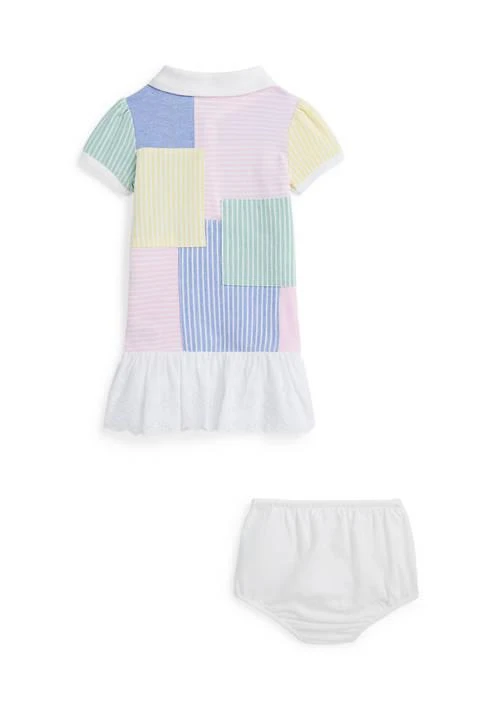 Ralph Lauren Lauren Childrenswear Baby Girls Patchwork Mesh Polo Dress Bloomer 2