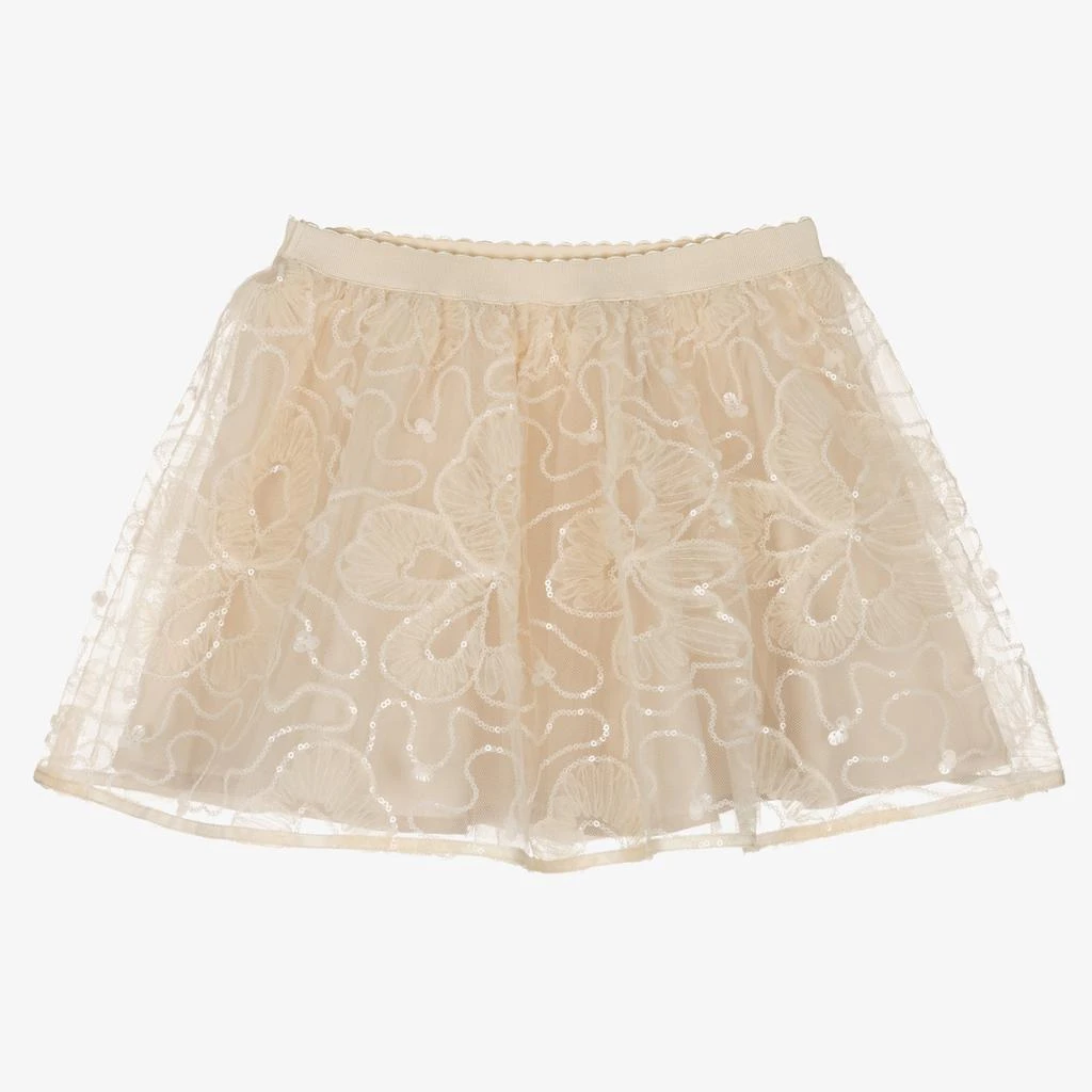 MAYORAL Beige Ruffle Tulle Skirt 3