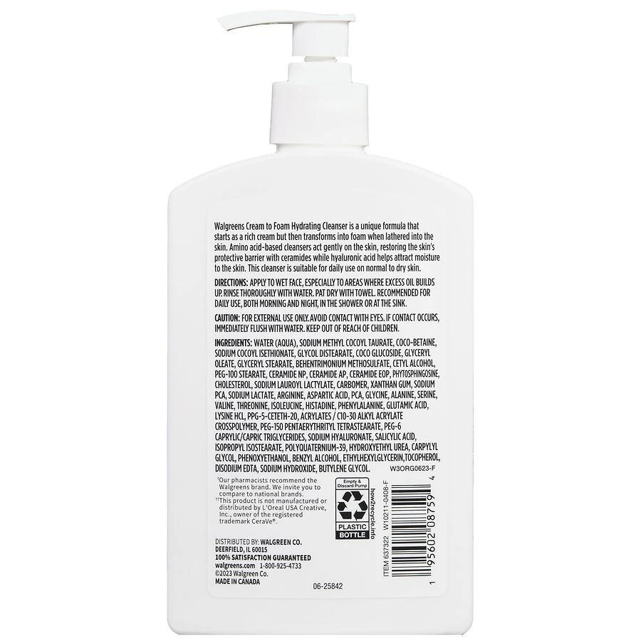 Walgreens Cream to Foam Hydrating Cleanser 3