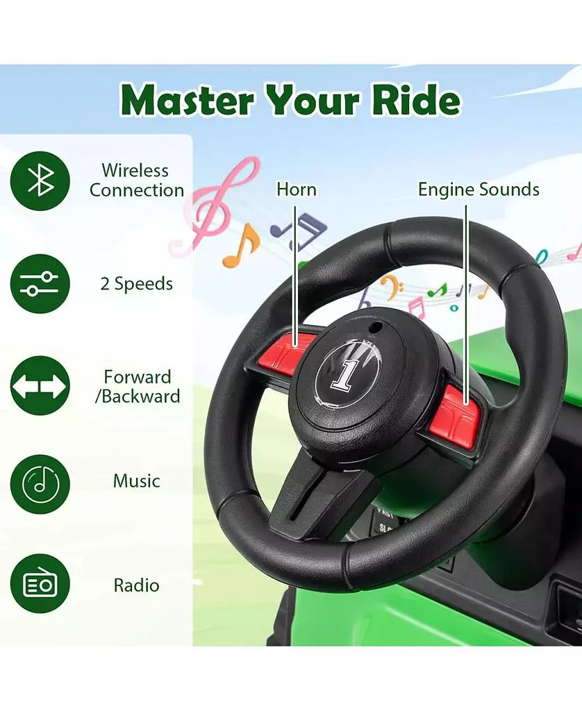 Mecale 24V Ride-On Tractor for Kids with Detachable Trailer 
Remote Control 8