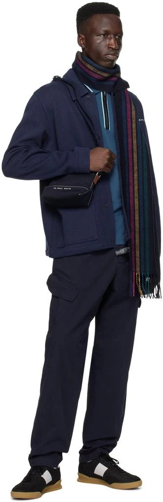 Paul Smith Navy Embroidered Messenger Bag 4