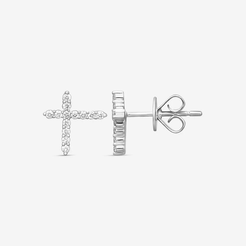 Mémoire Mémoire Luna 18K White Gold Intercross Diamond Stud Earrings FECS135-copy 3