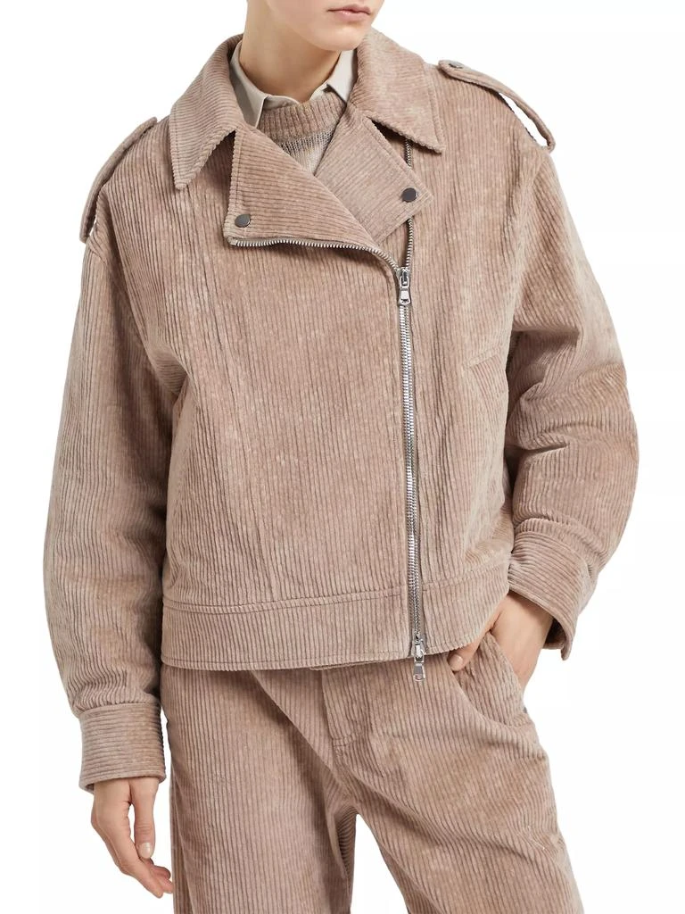 Brunello Cucinelli Comfort Cotton Corduroy Biker Jacket 2