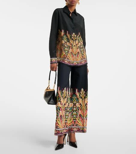 ETRO Printed cotton-blend flared pants 2