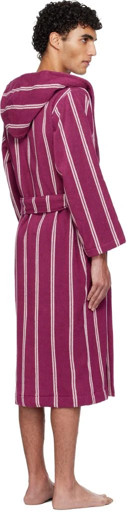 Tekla Pink Terry Hooded Bathrobe 3