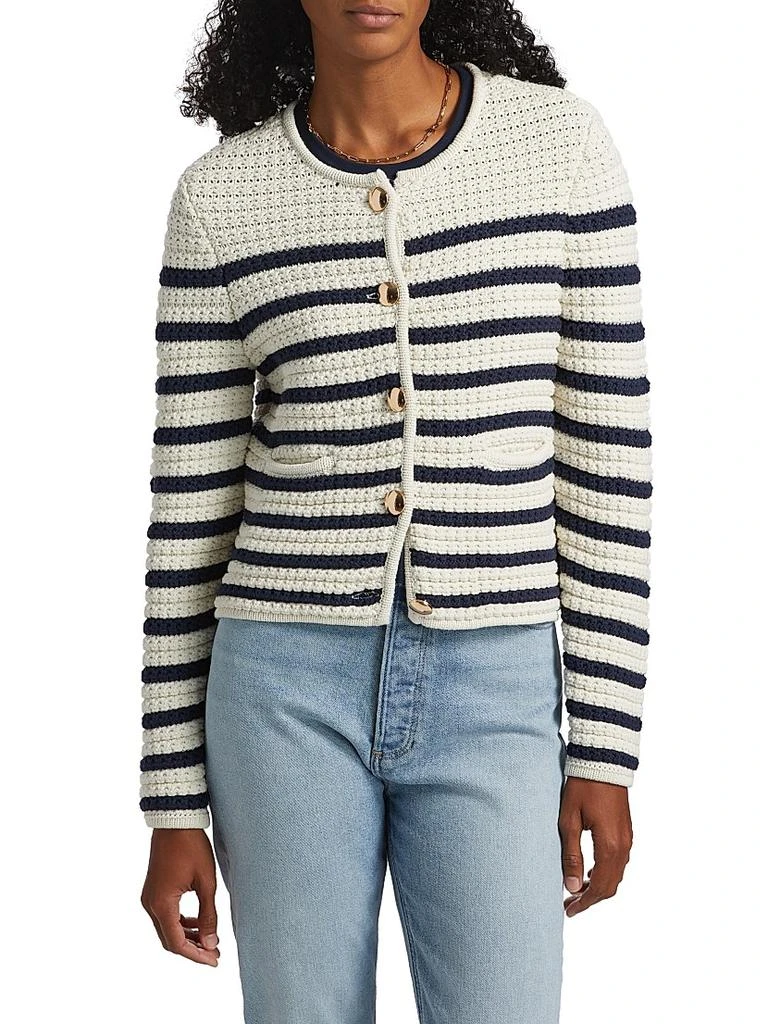 Paige Oberon Striped Cotton Cardigan 3