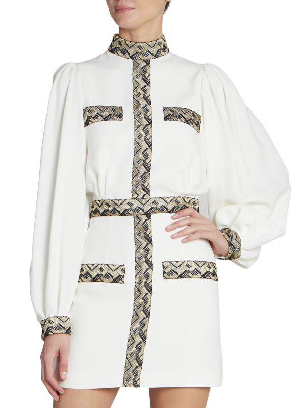 Andrew Gn Metallic Embroidered Minidress