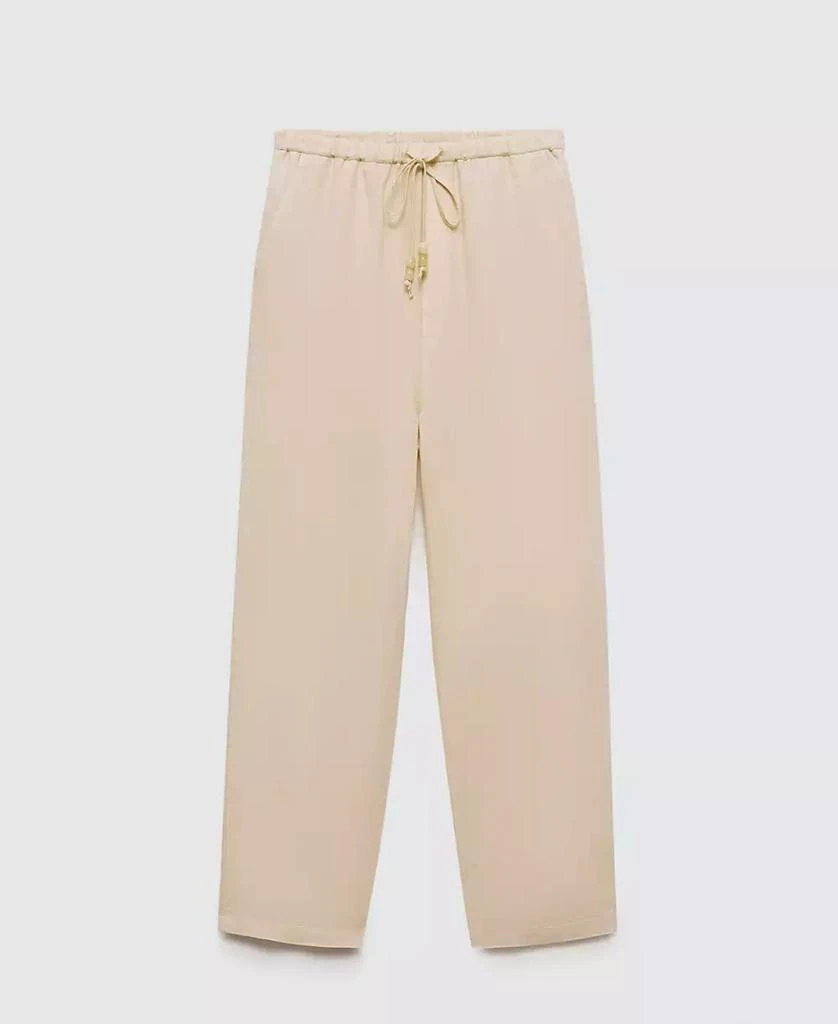 Mango Women's 100% Linen Jogger Trousers 5