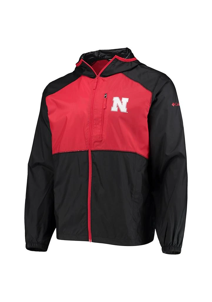 Columbia NCAA Black/Scarlet Nebraska Huskers Flash Forward Hoodie Full-Zip Lightweight Windbreaker 2