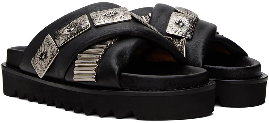 Toga Virilis SSENSE Exclusive Black Leather Slippers 4