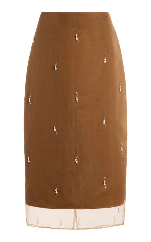 Róhe Róhe Pearl-Embellished Silk-Organza Skirt - Moda Operandi