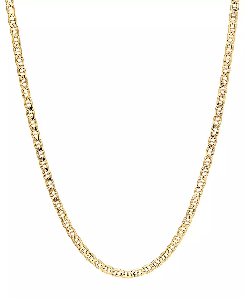 Italian Gold Lightweight Mariner Link 20" Chain Necklace (4mm) in 14k Gold
